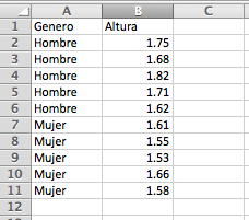 Ejemplo de base de datos en excel